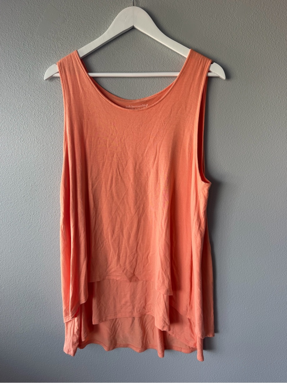 Soft Surroundings orange layered modal blend tank top Women’s size XL